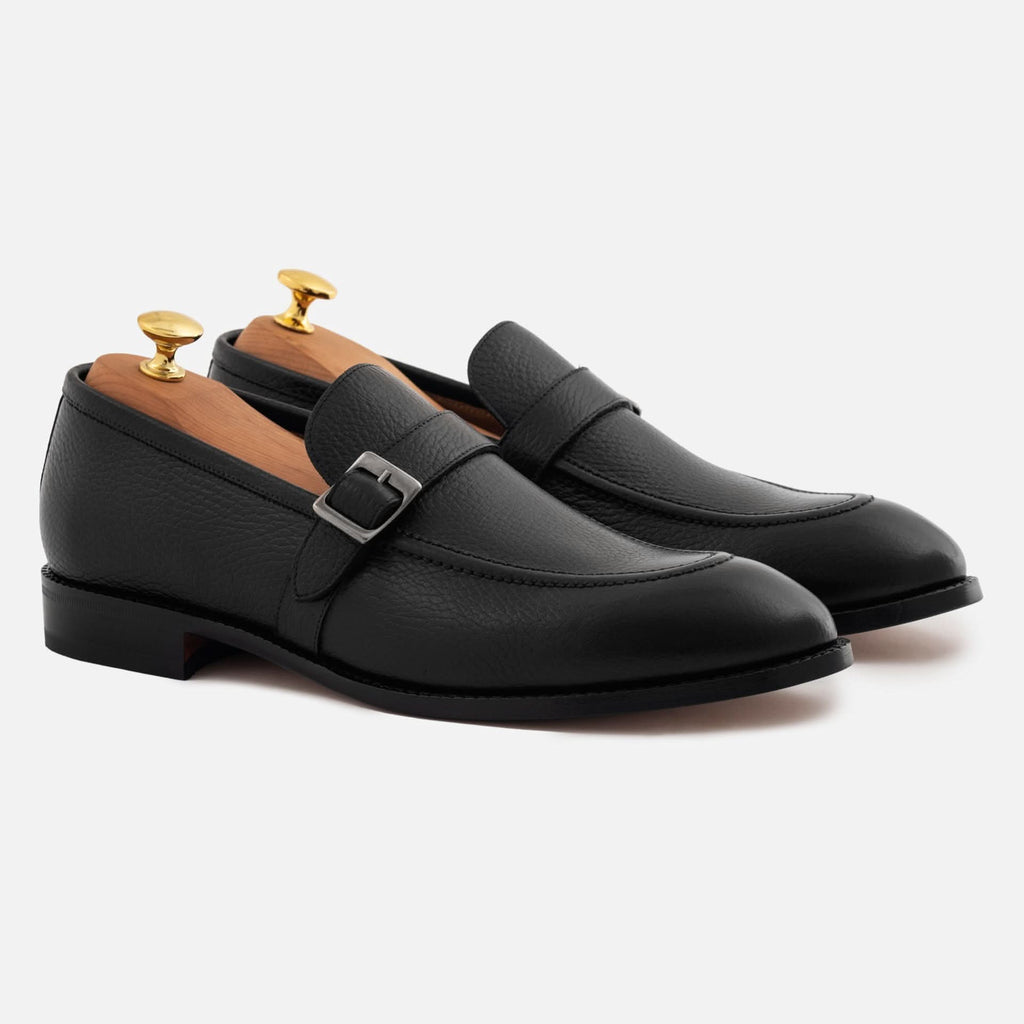 Archie Men’s Pebbled Leather Belted Loafers