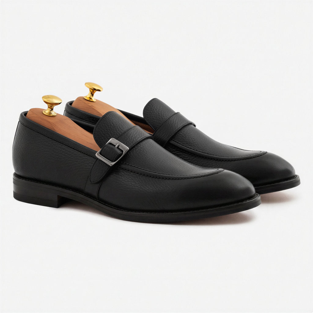 Archie Men’s Pebbled Leather Belted Loafers