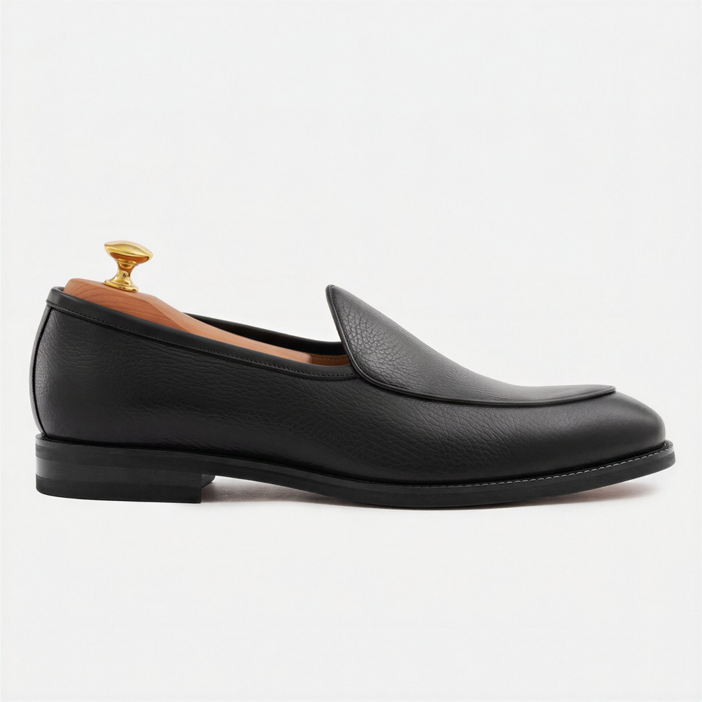 Men's Vincent Belgian Loafers – Premium Pebbled Leather