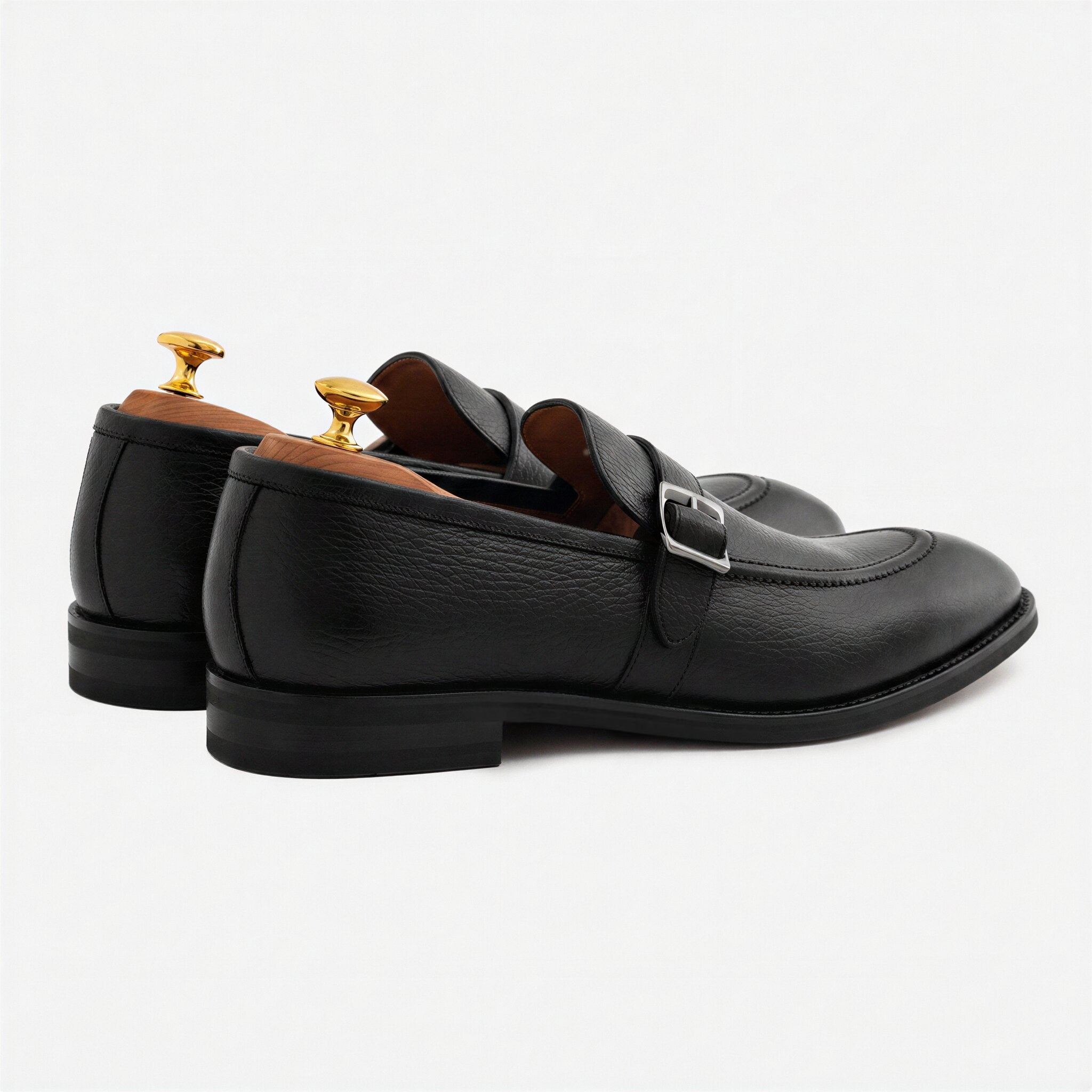 Archie Men’s Pebbled Leather Belted Loafers