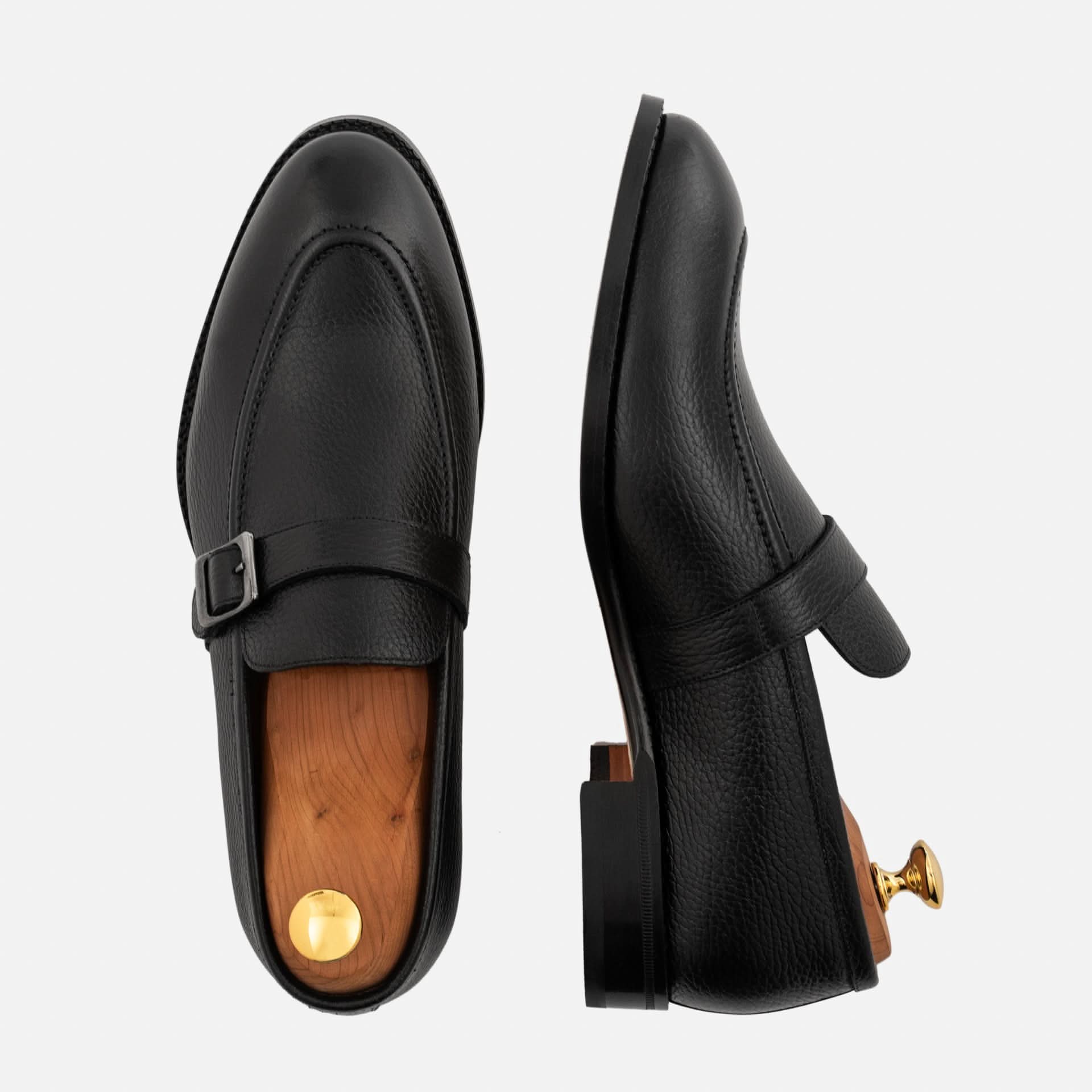 Archie Men’s Pebbled Leather Belted Loafers