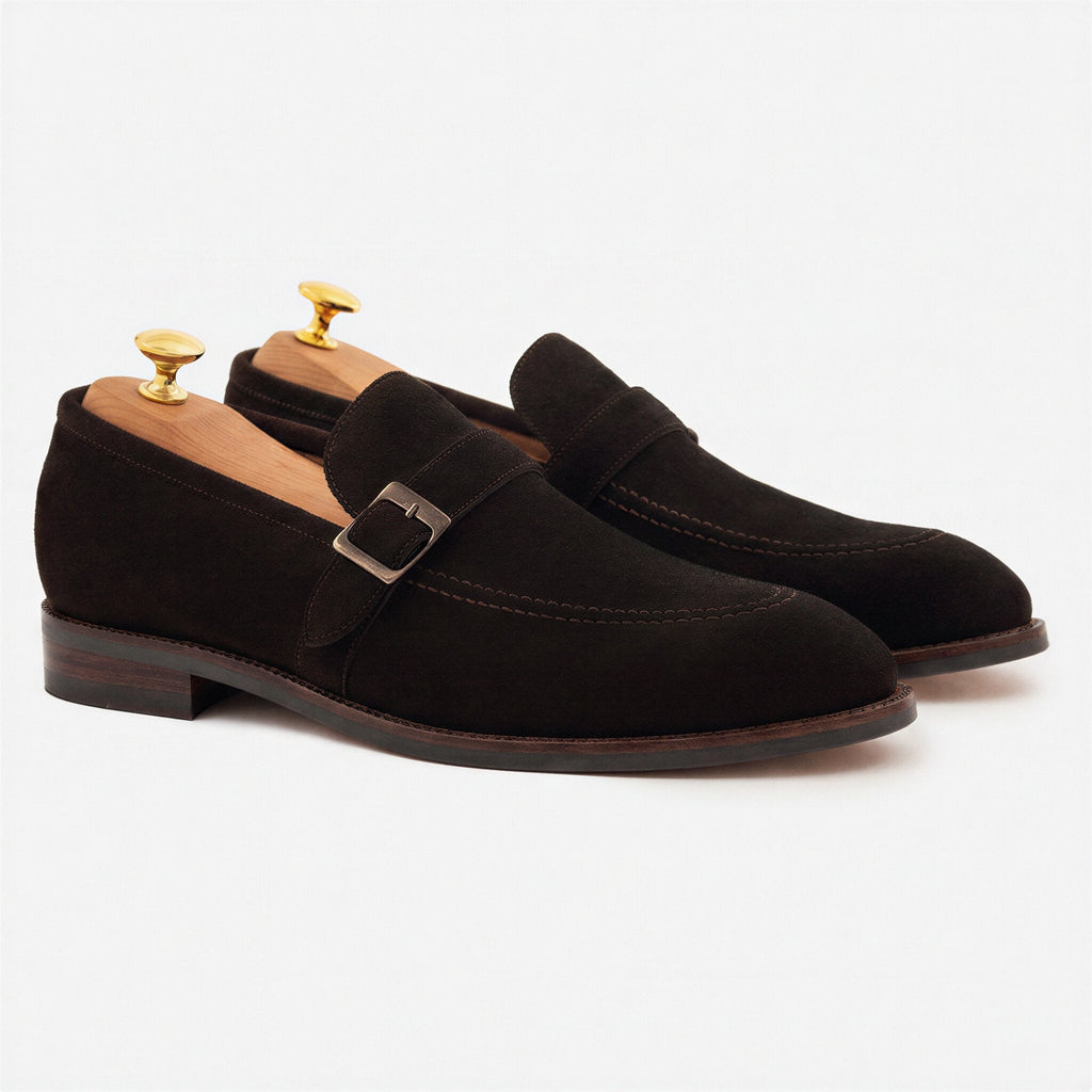 Archie Men’s Belted Loafers – Water-Repellent Suede