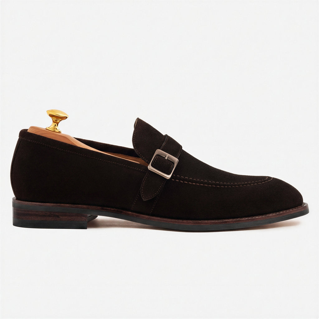 Archie Men’s Belted Loafers – Water-Repellent Suede