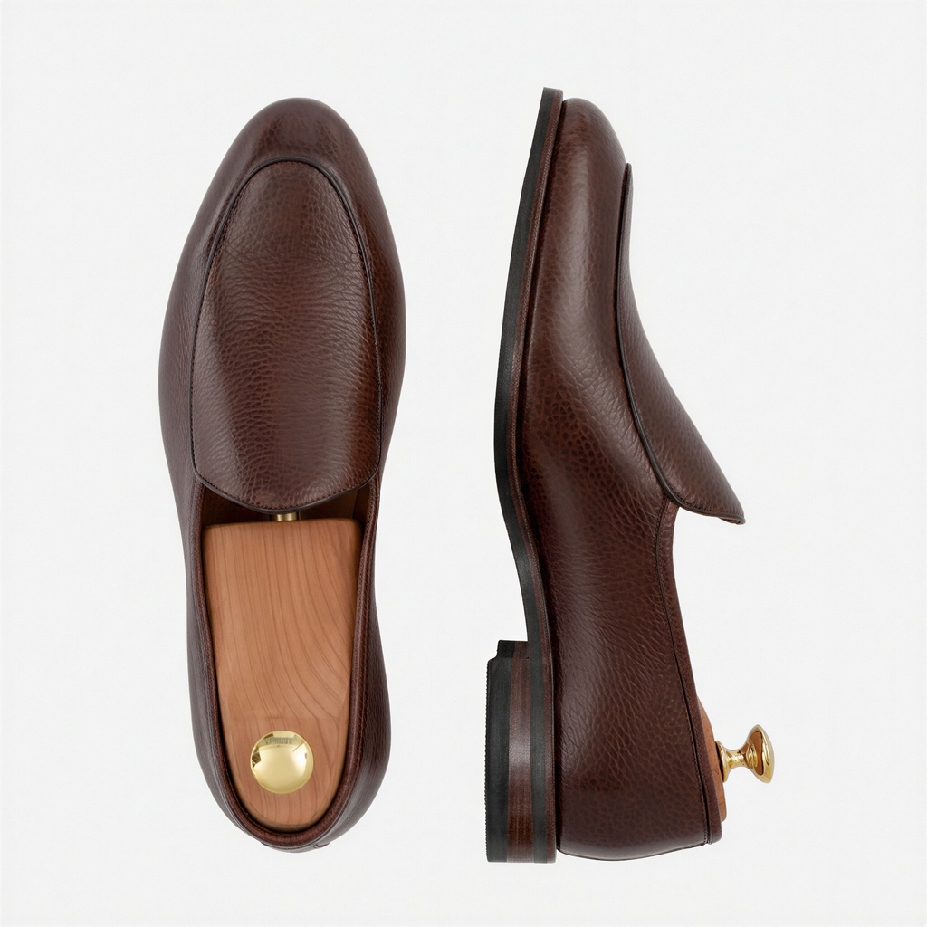 Men's Vincent Belgian Loafers – Premium Pebbled Leather