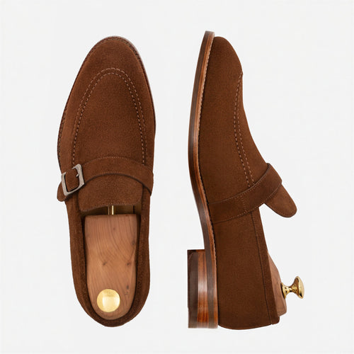 Archie Men’s Belted Loafers – Water-Repellent Suede