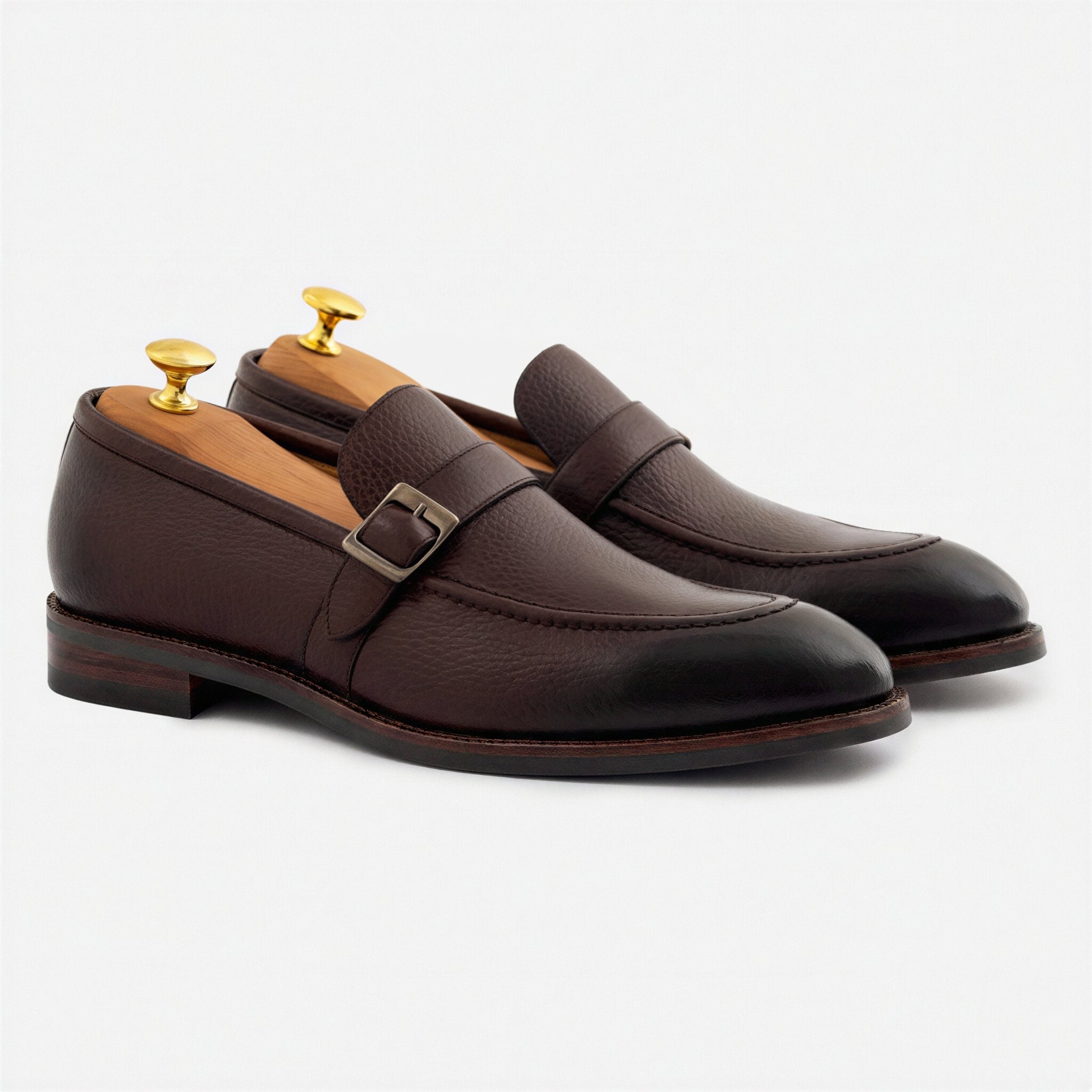 Archie Men’s Pebbled Leather Belted Loafers