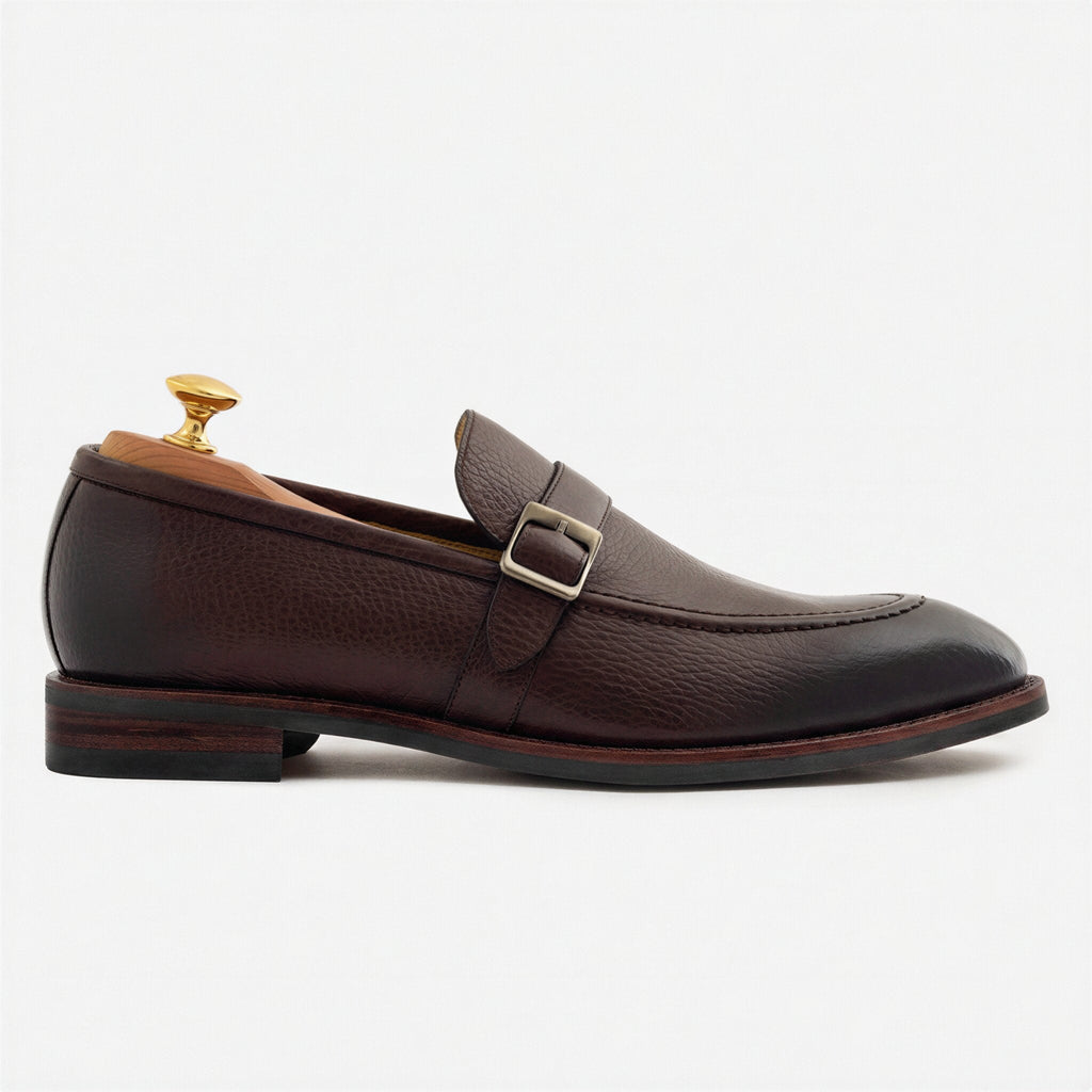 Archie Men’s Pebbled Leather Belted Loafers